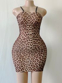 Women's Skin Color Printed Leopard Print One-piece Stockings Underwear