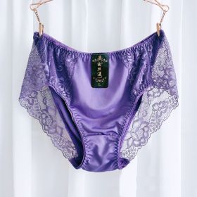 Plus-sized Plus-sized Women's Underwear (Option: Purple-L)