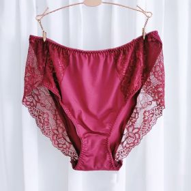 Plus-sized Plus-sized Women's Underwear (Option: Wine Red-L)