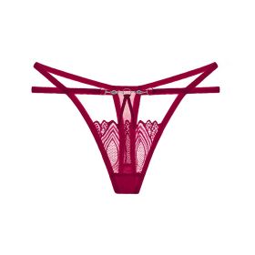 Fashion Lace Transparent Temptation Hollow Sexy Underwear (Option: Wine Red-Free Size)