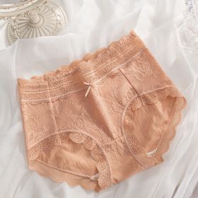 Mid-waist Breathable Sheath Seamless Summer Thin Girls' Shorts (Option: Caramel Orange-M)