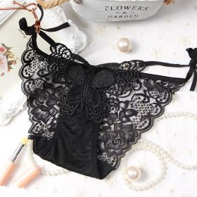 Cutout Sling Lace Low Waist Briefs (Option: Black-Average Size)