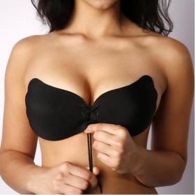 Large Size Strapless Bra Adhesive Sticky Push Up Bras For Women Rabbit Brassiere Lingerie Invisible Women Hot (Color: Black)