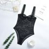 Lace Bustier and Corset Women Lingerie Flower Embroidery Bodysuit Halter Jumpsuit Underwear Breathable Fabric bustiers bra