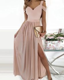 Long Floor Length Elegant Greek Style Pleated Dress (Option: Lotus color-S)