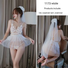 Sexy Lingerie Sexy Bridal Lace Mesh Tulle Suit (Option: White-Average Size)