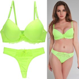 Lace Bra Set Women's Plus Size Underwear Set (Option: Fruit Green-75B)